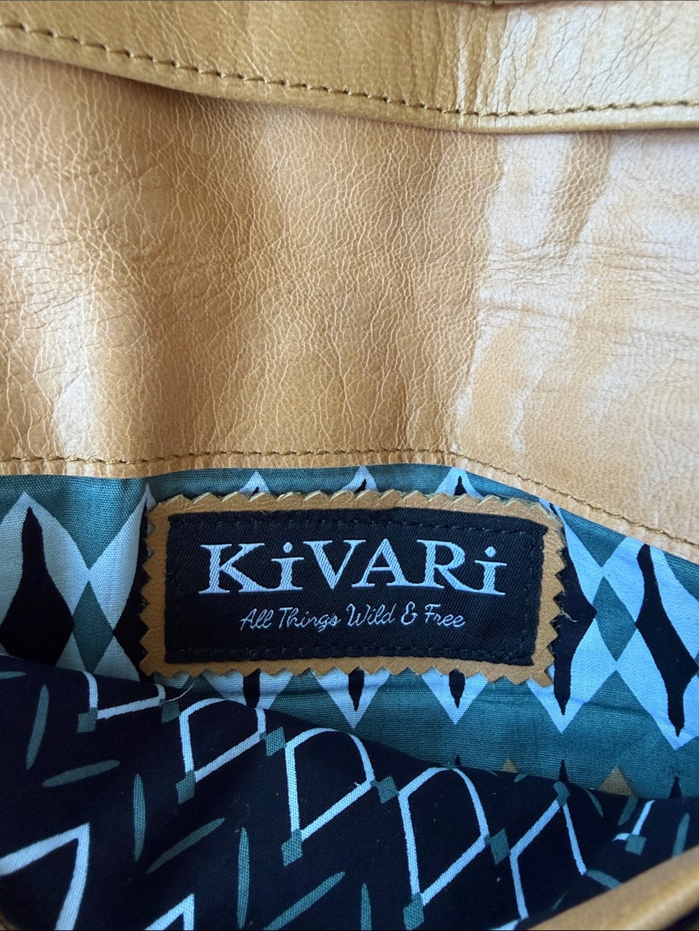 Kivari Desert Dream Leather Clutch Wallet in Tan Artisanal Bohemian Western Bag - Picture 11 of 15